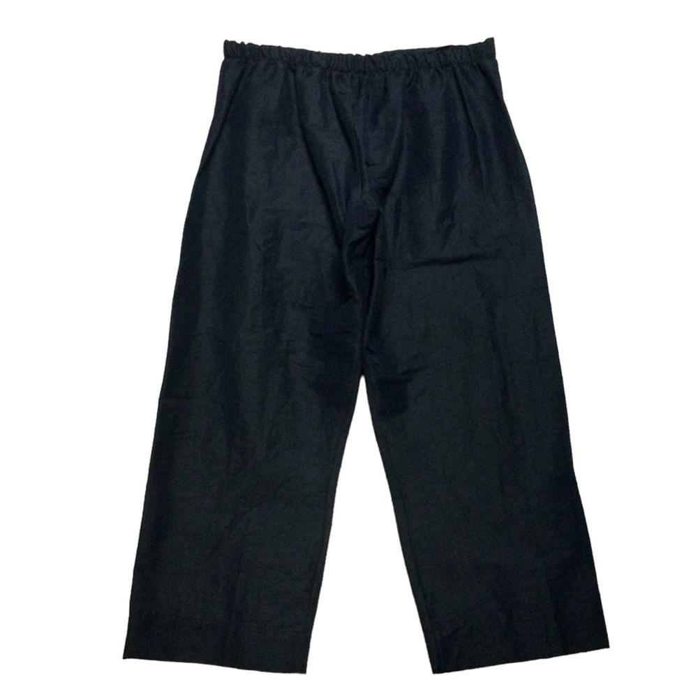 Bryn Walker Capri Pants. Linen Blend Elastic Waist. Lagenlook. Navy, Sz M NWT - Picture 4 of 12